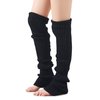 Leotruny Women's Winter Over Knee High Footless Socks Knit Leg Warmers (Black)
