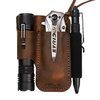 EASYANT Men Leather EDC Organizer Sheath Handmade Tactical Tool Pouch Holster with Belt Clip Brown