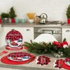 96PCS Christmas Paper Plates and Napkins Party Supplies, Buffalo Plaid Christmas Tree Tableware Set Disposable Paper Plates Napkins Forks for Christmas Party Decorations 24 Guests (Christmas)