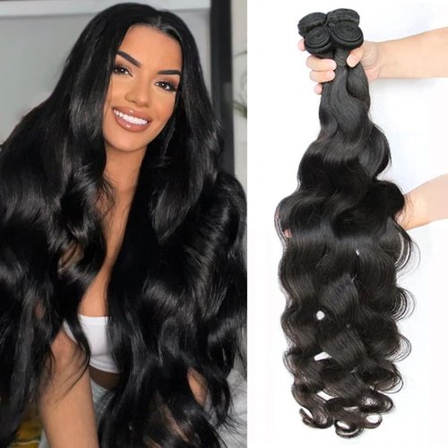 Body Wave Bundles Human Hair Brazilian Wave Bundles 100% Unprocessed Brazilian Virgin Remy Hair Bundles Body Weave Bundles Human Hair Extensions for Black Women 16 16 16 inch