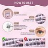 Lash Clusters 100 Pcs Cluster Lashes Natural Look DIY Eyelash Extension Manga Individual Lashes 10-16mm Mixed D Curl Wispy Fluffy Anime Lash Clusters Super Thin Band, Soft & Reusable