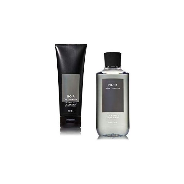 Bath and Body Works Men's Collection Ultra Shea Body Cream & 2 in 1 Hair and Body Wash NOIR.