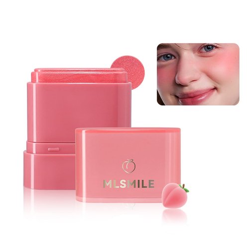 Multi-Purpose Makeup Hydrating Cream Blush Stick, Beauty Solid Moisturizer Stick For Cheek & Eyes & Lips，Waterproof Natural Moisture Smooth Blendable Matte Finish Face Blush Makeup (#01 Peach)
