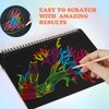 Mocoosy 3 Pack Rainbow Scratch Art Paper Notebooks, Magic Scratch Off Paper Set for Kids Arts Crafts, Black Scratch Note Doodle Pads for Drawing Christmas Gifts Birthday Game Coloring Activity