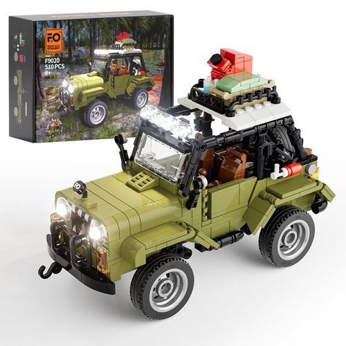 FUNWHOLE Jungle Off Roader SUV Building Kits with LED Lighting - Technic Car Model STEM Building Set 510 Pcs for Kids, Boys, and Girls Ages 8+