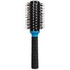 ForPro Expert Stylist Choice Dual Nylon & Vegan Bristle Hair Brush, 100% Heat Resistant, Silicone Ergonomic Handle, 2" Round Brush, Matte Blue