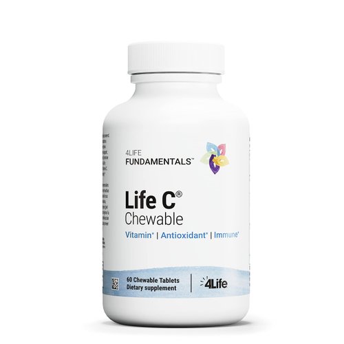 4Life Life C - Features 7 Active Forms of Natural Vitamin C for Immune Support, Increased Nutrient Absorption, and Antioxidant Benefits - Citrus Flavor - 60 Chewable Tablets