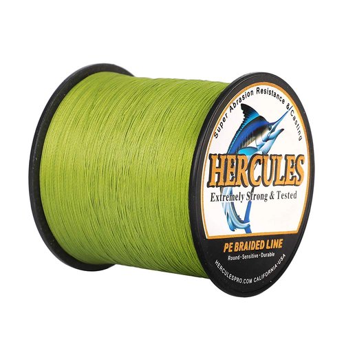 HERCULES Super Strong 500M 547 Yards Braided Fishing Line 30 LB Test for Saltwater Freshwater PE Braid Fish Lines 4 Strands - Army Green, 30LB (13.6KG), 0.28MM