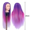 Mannequin Head with Hair, 29'' Manikin Head with hair Cosmetology Mannequin Head for Hair Styles Hairdressing Practice Training Doll Heads with Clamp Holder and Braiding Kit (Mixed Purple)