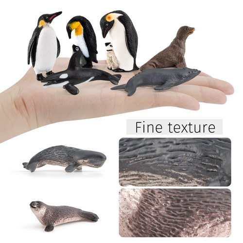 WONWONTOYS 14PCS Antarctica Penguin Figurines Toy Playset Arctic Penguin Lifecycle Realistic Sperm Whale Toys Cake Decoration Christmas Birthday Party Supplies Decor
