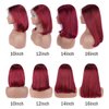 99J Burgundy Bob Wig Human Hair 13x4 Straight(12 Inch) Lace Front Wigs Human Hair Pre Plucked with Baby Hair 13x4 Short Bob Wine Red Wig Glueless Transparent Lace Wigs for Women 150% Density
