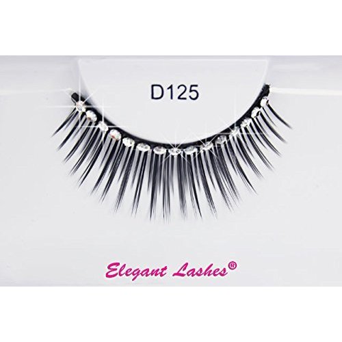 Elegant Lashes D125 (Volumizing and Lengthening Rhinestone False Eyelashes)