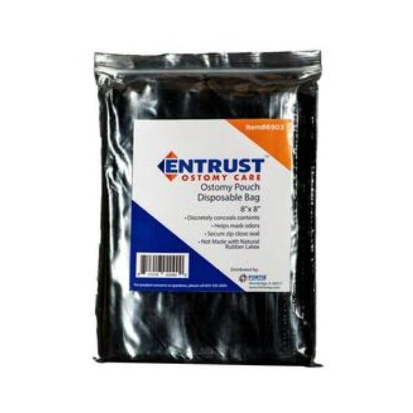 Ostomy pouch disposable bag 8"x8" by Fortis Entrust (60 bags in 1 pack)