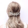 Crystal Bridal Rhinestone Leaves Hair Comb with Sparkly Hairpieces for Women - Silver Wedding Side Hair Accessories for Bride and Bridesmaid