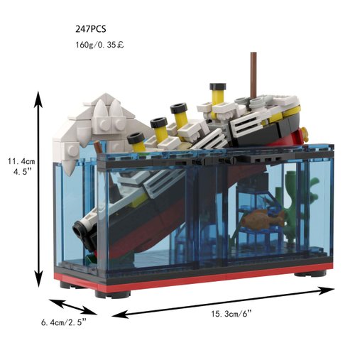 BeeEtMoc Boat Kits Model Construcrion Sets 247 Pcs Titanic Sink and Break in Half Toy Building Blocks, Titanic Cruise Ship Model Toy