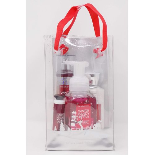 Bath Set 2020 Winter Candy Apple Gift Set Includes 8 oz Fine Fragrance Mist, 8 oz Moisturizing Body Lotion, 8.75 oz Foaming Hand Soap, 1 oz Hand Cream