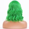 BERON Green Womens Wigs Short Curly Bob Wig Light Color Wavy Hair Wigs for Girls Middle Part Women's Synthetic Wigs Cosplay or Daily Used
