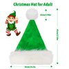 FOIMAS Santa Hat for Adults,Green Plush Christmas Hats with White Fur for Christmas Holiday Party Decoration Supply