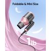 Wavytalk Portable Hair Dryer with Diffuser, Foldable Mini Hair Dryer with Lightweight Design, 1600W Small Hair Blow Dryer with Diffuser for Curly Hair Fast Drying, Rose Pink