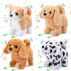 Halloscume 4 Pcs Puppy Stuffed Animal Interactive Electronic Plush Dog Animals Walking Barking and Wagging Tail Toys for Christmas Classroom Kids Birthday Gifts 7"