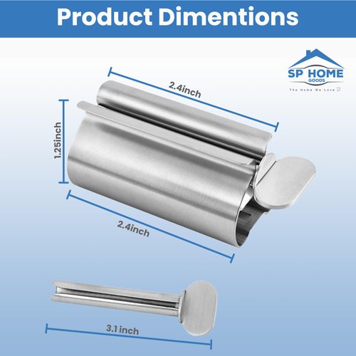 The Original Toothpaste Squeezer Tube Roller Stainless Steel , Puts an end to Waste - Simple and Practical (Silver)