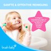 Brush-Baby Go-Kidz Unisex-Kids Electric Travel Toothbrush for Ages 3+ - Pink, Battery Powered, 2-Speed Vibration, Smart Timer, Holographic Stickers, Lightweight, Compact Design