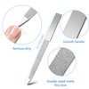 6 Pieces Diamond Nail File Stainless Steel Double Side Nail File Metal File Buffer Fingernails Toenails Manicure Files for Salon and Home (Sliver, 5 Inch)