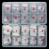 French Acrylic False Nail Tips, 1000PCS Fake Nail Shape Artificial False Nails Tips 10 Sizes with Case for Nail Art Salons (Clear+Natural)