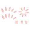 24Pcs Long Square Press on Nails Nude Pink Fake Nails French Glossy Nude Nail Design Nail Art Supplies Coffin False Nails Full Cover Artificial Glue on Nails for Women Girls Acrylic Nails Decorations