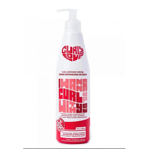 Curly Love Curl Definer Styling Cream 16 oz (450ml) - For More Defined, Hydrated and Shiny Curls