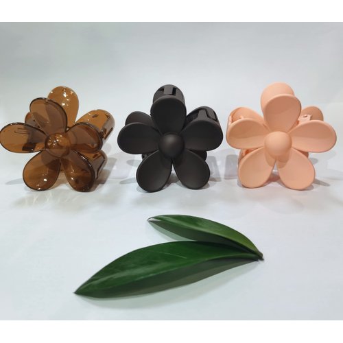 Sureema Big Hair Claw Clips, 3PCS Matte Flower Hair Clips,for Medium Thick Hair Women Girls 3PCS Colors