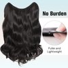 FAVE V-Shaped Clip in Extensions Synthetic Hair Extension Wavy Hair Extensions Brown Black Hair Extensions One Piece Extensions with 5 Secure Clips Vigorous Clip in Hair Extensions for Women