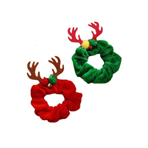 Christmas Hair Scarf Scrunchies Christmas Hair Scrunchies Bow Christmas Hair Tie Scarf BHC61 (Set-C)