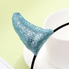 Devil Horns Headband Glitter Hairband with Horns for Halloween Dress Cosplay Costume Accessories (Red)