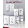 AIDA Duplex Receptacle Outlet, 20Amp 125V Wall Outlet, Residential, 3-Wire, Self-Grounding, UL Listed, Push & Side Wire, White (10 Pack)