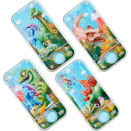 4 Pcs Handheld Water Games Water Ring Mini Toys Multi Color Ring Toss Game Without Water Road Trip Toys Christmas Stocking Stuffers Gift for Kids Party Favors Bag Fillers Pastime(Animal Style)