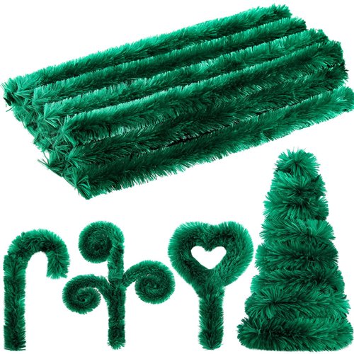 Hotop 30 Pcs Extra Thick Pipe Cleaners 30mm Jumbo Pipe Cleaners Craft Supplies Chenille Stems Pipe Cleaners for Beginners Christmas DIY Art Supplies Decorations(Dark Green)