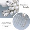 Brishow Bride Wedding Pearl Hair Comb Silver Rhinestone Hair Piece Crystal Bridal Hair Accessories for Women and Girls