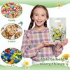 ArowlWesh Bright Wildflower Party Favor Bags - 50Pcs Plastic Bright Wild Flowers Candy Treat Gift Bag with Handles Floral Butterfly Snack Goodie Bags Wedding Birthday Party Supplies Baby Shower Decor