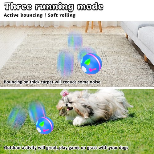 BENTOPAL Interactive Dog Toy Wicked Ball for Indoor Cats/Dogs with Motion Activated/USB Rechargeable