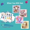 4 Pack Paint by Numbers Kit for Kids Paint by Number Kits Age 4-8 Painting Kits for Kids Ages 8-12 Girls Framed Canvas Paint by Number Animals Drawing Kit Color by Number Kids for Beginners 8x8 Inch