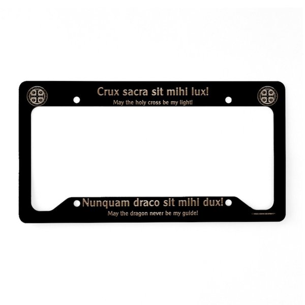 CafePress St. Benedict Medal License Plate Holder Aluminum License Plate Frame, License Tag Holder