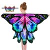 Sunlisky Kids Butterfly Wings Costume for Girls Fairy-Wings Toddler Dress Up Play Costumes Butterfly Skirt Set Mask Party Favors Gifts（Purple & Green）