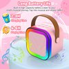 Kussla Mini Karaoke Machine for Kids Adults, Portable Bluetooth Speaker with 2 Wireless Microphones, Karaoke Kids Toys Christmas Birthday Gifts Ideas for 4-12 Years Old Girls Toys