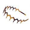 Set of 2 Zig Zag Black Plastic Sharks Tooth Hair Comb Headband Hair Hoop Accessory for Women's Lady Girls (1 Black Color+1 Brown)