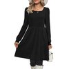 OFEEFAN Winter Little Black Knee Length Dress Maternity Sweater Dress with Pockets S
