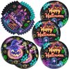 48pcs happy Helloween party decoration，glow in the dark Halloween Plate Napkin party tableware set，Neon Spooky Halloween Birthday Party Decorations (fluorescence Helloween)