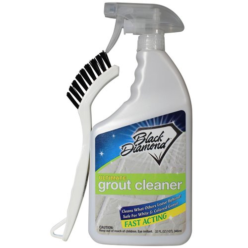 Black Diamond Ultimate Grout Cleaner: Best Cleaner for Tile,Ceramic,Porcelain, Marble Acid-Free Safe Deep Cleaner & Stain Remover for Even The Dirtiest Grout. (1-Quart/1-Brush)