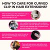 Lashey Hair Extensions Clip in Hair Extensions 100% Real Human Hair Kinky Straight Invisi Edge Seamless Clip in Hair Extensions 110g Natural Black 16 Inch Human Hair for Black Women