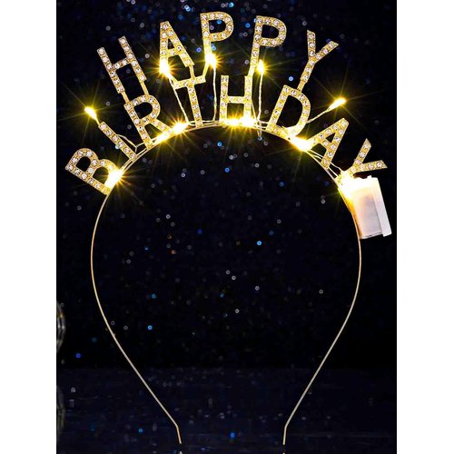 DRESBE Light Up Birthday Headband LED Happy Birthday Headbands Birthday Party Favors Hair Accesso...